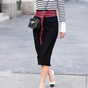 Ada Chic Red Leather Belt